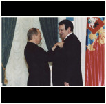 An Award of Honor. V.Putin and M.Magomaev